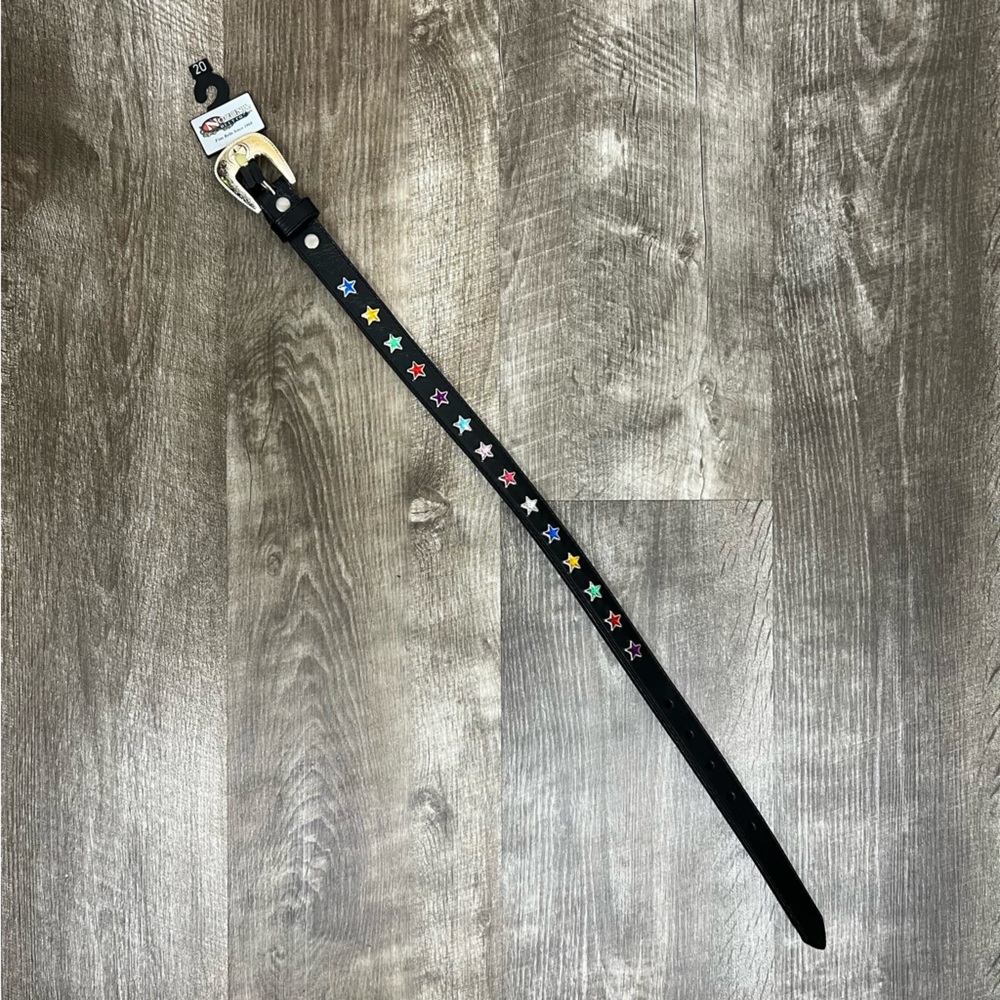 Nocona Star Embellished Leather Belt